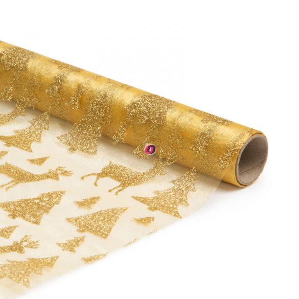 Karácsonyi asztalterítő futó arany színű 180 x 28 cm - 58200A