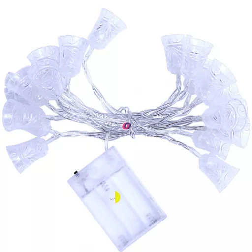 Elemes fényfüzér 20 LED Csengettyű melegfehér 2,3m