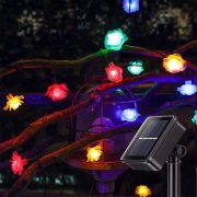   Napelemes fényfüzér virágos 20 LED szolár égősor színes 2m