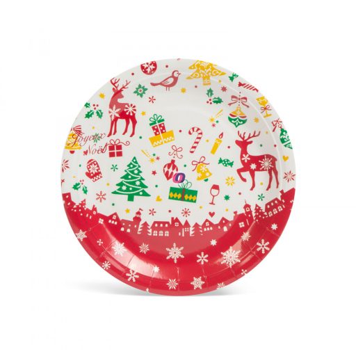 Karácsonyi papír teríték szett 12 tányér, 6 pohár, 20 szalvéta