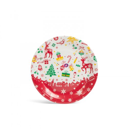 Karácsonyi papír teríték szett 12 tányér, 6 pohár, 20 szalvéta