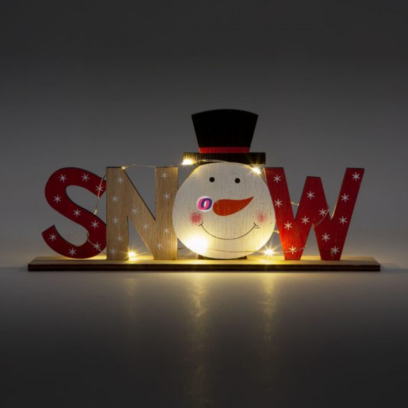 LED-es karácsonyi polcdísz "Snow" hóemberes 22 x 3,5 x 8,5 cm