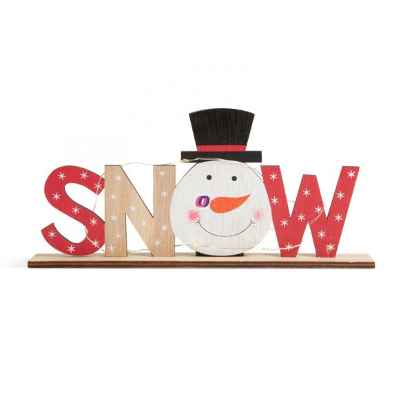 LED-es karácsonyi polcdísz "Snow" hóemberes 22 x 3,5 x 8,5 cm