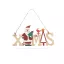 Karácsonyi Ajtódísz dekor fából "XMAS" mikulásos - akasztóval - 17 x 9 cm