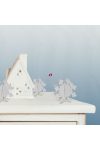 Karácsonyi dekor - jégkristály - ezüst - 7 x 7 cm - 5 db / csomag