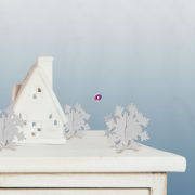   Karácsonyi dekor - jégkristály - ezüst - 7 x 7 cm - 5 db / csomag