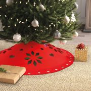   Karácsonyfatakaró, karácsonyfa alátét terítő 90 cm x 3 mm - filc - piros