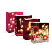   Ajándéktasak - 10 melegfehér LED, papír - 265 x 127 x 330 mm - 4 féle