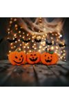 Halloween-i tök dekoráció - 10 x 10 x 11 cm - 3 féle - 3 db / csomag