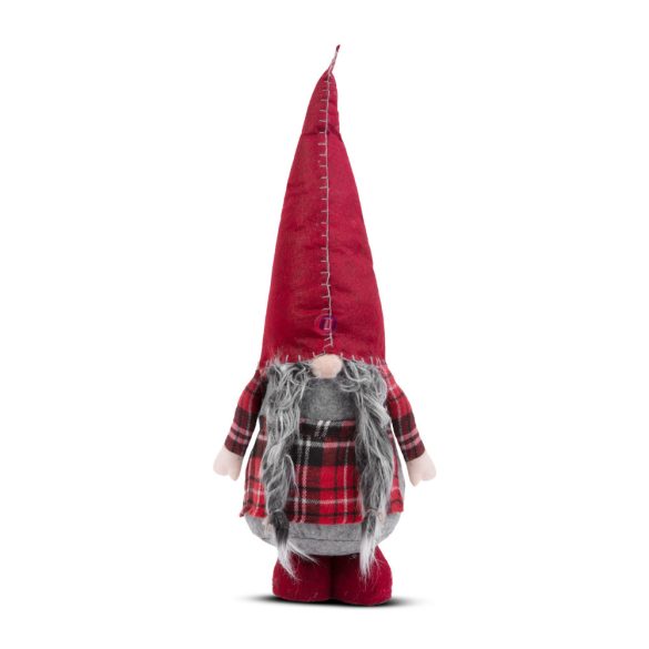 Skandináv karácsonyi manó lány 60 cm piros, szürke