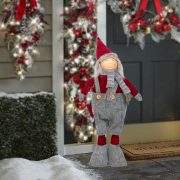 Karácsonyi teleszkópos manó fiú 60 cm szürke, piros