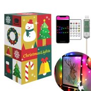   Smart fényfűzér csillag, 20 LED színes/melegfehér Bluetooth, USB