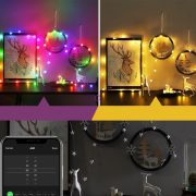   Smart fényfűzér csillag, 20 LED színes/melegfehér Bluetooth, USB