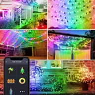   Smart fényfűzér 5m RGB LED 16 millió szín, Bluetooth, USB
