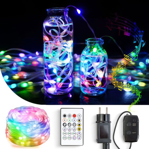 Smart fényfüzér 10 m, 66 RGB LED, Bluetooth, 100-240V