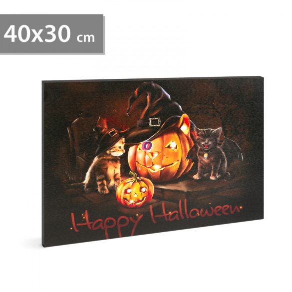LED-es fali kép - Halloween - 10 melegfehér LED - 40 x 30 cm - 58400