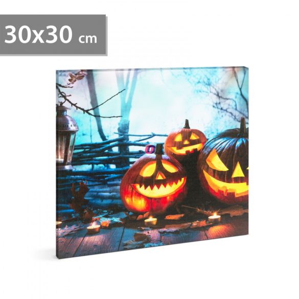LED-es fali kép - Halloween - 10 melegfehér LED - 40 x 30 cm - 58401