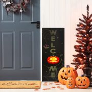 LED-es fali kép - Halloween - 10 sárga LED - 30 x 70 cm