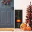 LED-es fali kép - Halloween - 10 sárga LED - 30 x 70 cm