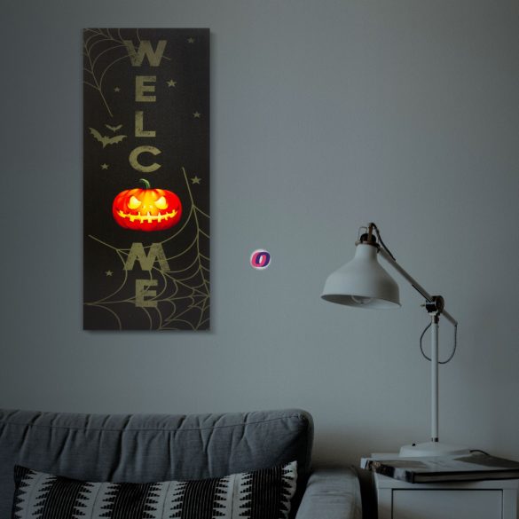 LED-es fali kép - Halloween - 10 sárga LED - 30 x 70 cm