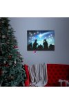 Karácsonyi LED-es hangulatkép - fali akasztóval, 2 x AA, 40 x 30 cm - 58455