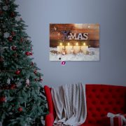   Karácsonyi LED-es hangulatkép fali akasztóval, 2 x AA, 40 x 30 cm