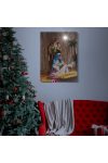 Karácsonyi LED-es hangulatkép, szent család fali akasztóval, 2 x AA, 30 x 40 cm