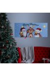 Karácsonyi LED-es hangulatkép fali akasztóval, 2 x AA, 70 x 30 cm