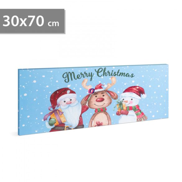 Karácsonyi LED-es hangulatkép fali akasztóval, 2 x AA, 70 x 30 cm