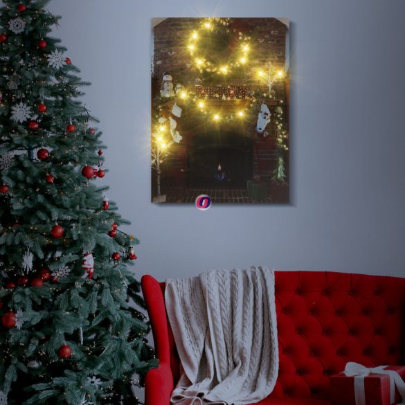Karácsonyi LED-es hangulatkép fali akasztóval, 2 x AA, 30 x 40 cm