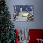 LED-es fali hangulatkép téli táj 2 x AA, 48 x 38 cm