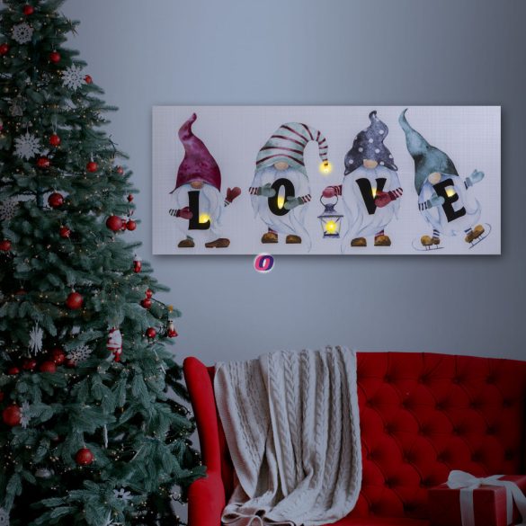 LED-es fali hangulatkép "LOVE" 2 x AA, 70 x 30 cm