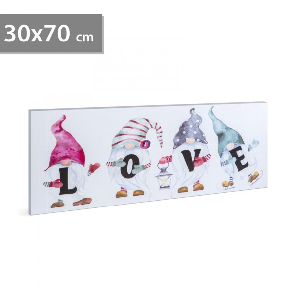 LED-es fali hangulatkép "LOVE" 2 x AA, 70 x 30 cm