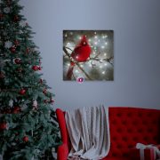 LED-es fali kép vörös pinty 30 x 30 cm
