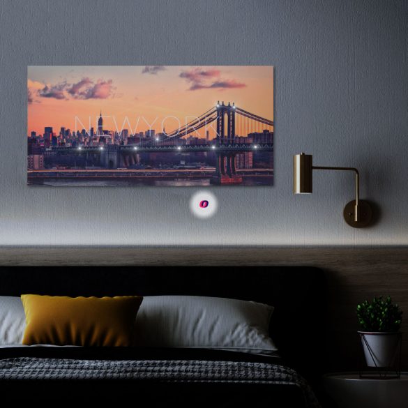 LED-es fali hangulatkép - "New York" - 2 x AA, 38 x 78 cm
