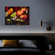 Őszi LED-es fali hangulatkép gyertyák, 40 x 30 cm