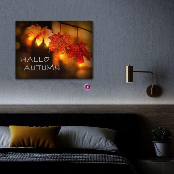 Őszi LED-es fali hangulatkép Hello Autumn, 40 x 30 cm