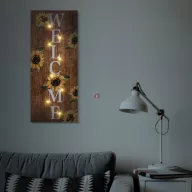   XL LED-es welcome dekoráció akasztóval, 2 x AA, 30 x 70 cm