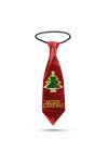 Karácsonyi nyakkendő piros glitteres - 41 x 11 cm