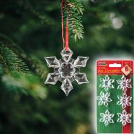 6db-os átlátszó csillag karácsonyfadísz szett akril