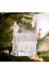 Karácsonyi dísz - irizáló, akril templom - 75 x 100 x 60 mm