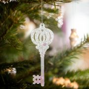   Karácsonyi dísz - irizáló, akril kulcs - 165 x 60 x 10 mm