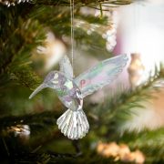   Karácsonyi dísz - irizáló, akril kolibri - 95 x 100 x 65 mm