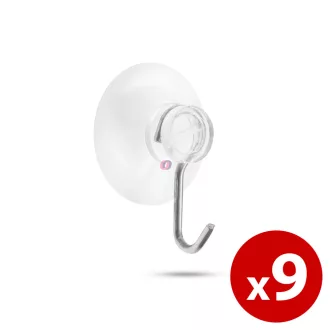  Tapadókorongos fali akasztó, fényfüzér rögzítő 22mm átmérő, 9 db / bliszter