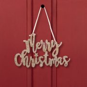   Karácsonyi Merry christmas felirat - ajtódísz - arany 12 cm