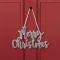 Karácsonyi Merry christmas felirat - ajtódísz - ezüst 12 cm