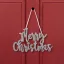 Karácsonyi Merry christmas felirat - ajtódísz - ezüst 12 cm