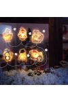 Karácsonyi világító ablakdísz fényfüzér, gél ablakmatrica "A" 6 LED - 2 x AA