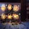 Karácsonyi világító ablakdísz fényfüzér, gél ablakmatrica "A" 6 LED - 2 x AA