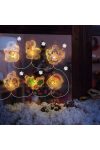 Karácsonyi világító ablakdísz fényfüzér, gél ablakmatrica Fagyönggyel "B"6 LED - 2 x AA